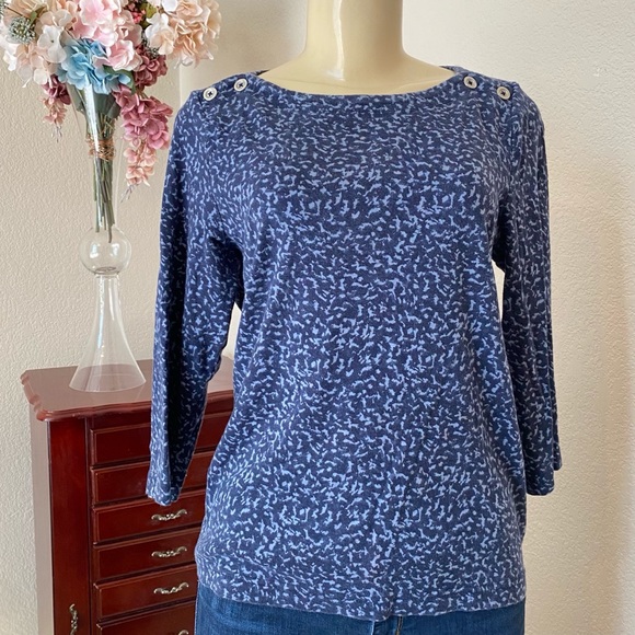 croft & barrow Tops - Croft and barrow 3/4 sleeve blue top large